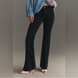Anthropologie Pilcro The Icon Flare Black Corduroy Jeans Size 26